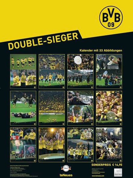 BVB Double Sieger 2013 teNeues Borussia Dortmund Kalender Übersicht Produkttest Rezension