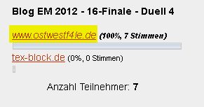 Blog-EM 2012 – Sechzehntel-Finale » Blog-EM » duelle, Blog-EM, Ansetzungen