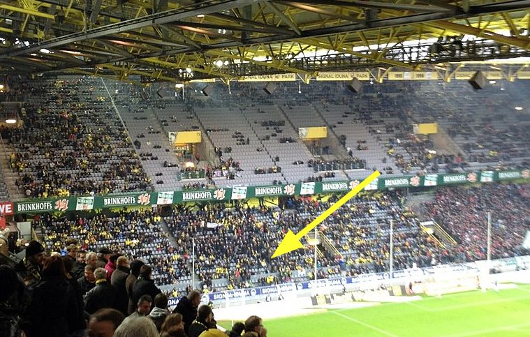 Borussia Dortmund Hannover 96 Westfalenstadion Blick auf Nordtribüne Block 62 Ergebnis 3 - 1 am 23 Spieltag