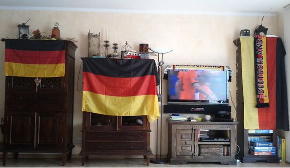 EM 2012 Europameisterschaft Deutschland Flagge Beflaggung Wohnzimmer Deutschland BRD