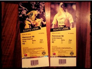 Echte Liebe Borussia Dortmund BVB Eintrittskarte Hannover 96 Saison 2011 2012 Block 62