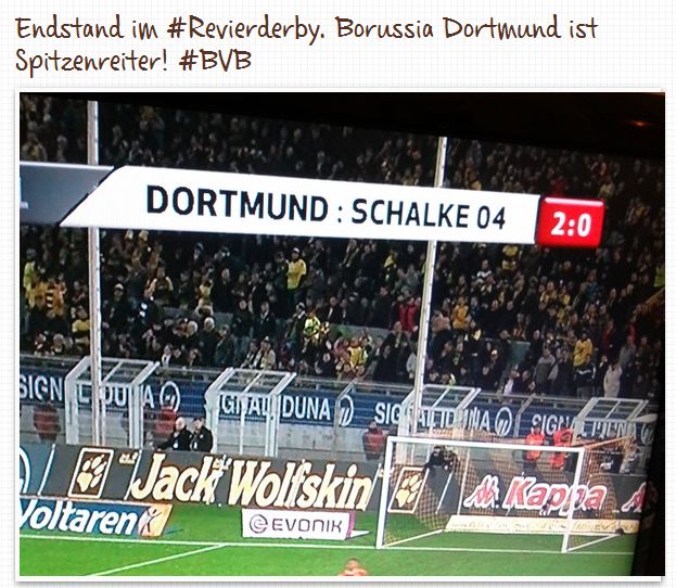 Endstand Revierderby November 2011 Borussia Dortmund FC Schalke 04