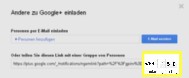 Google+ Einladungen Invites Google Plus