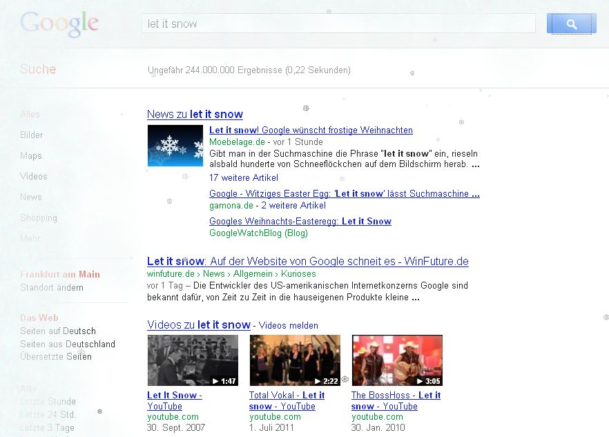 Google Easteregg Let it snow