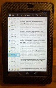 Google Nexus 7 Reader Feedreader Display