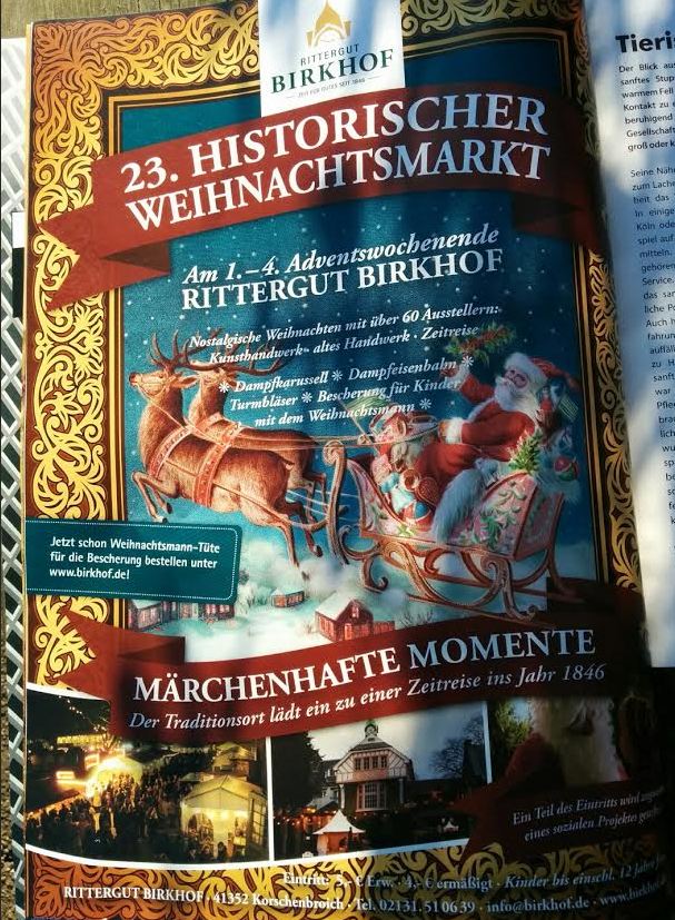 Historischer Weihnachtsmarkt Rittergut Birkhof Anzeige