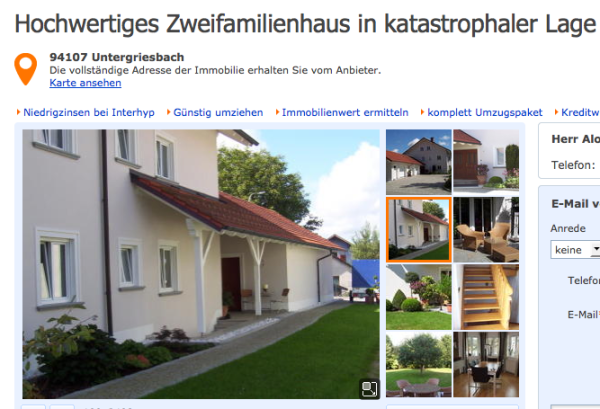 Immobilienanzeige Untergriesbach