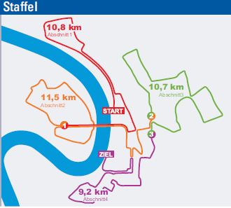 Metro Group Marathon Düsseldorf Firmenstaffel 2015 Strecke