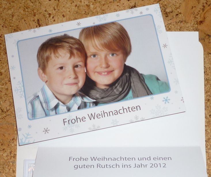 Photobox Weihnachtskarte 2011 2012 mit Umschlag