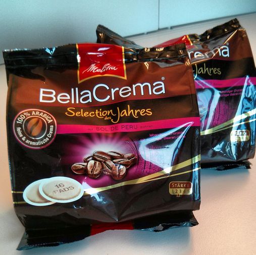 Produkttest Melitta BellaCrema Selection des Jahres Sol de Peru-Bohnen Verpackung