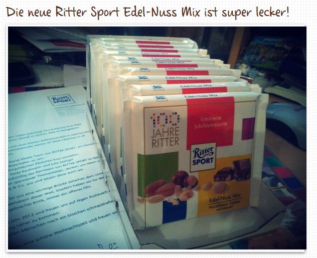 Ritter Sport Edel-Nuss Mix limitierte Jubiläumssorte 100 Jahre 