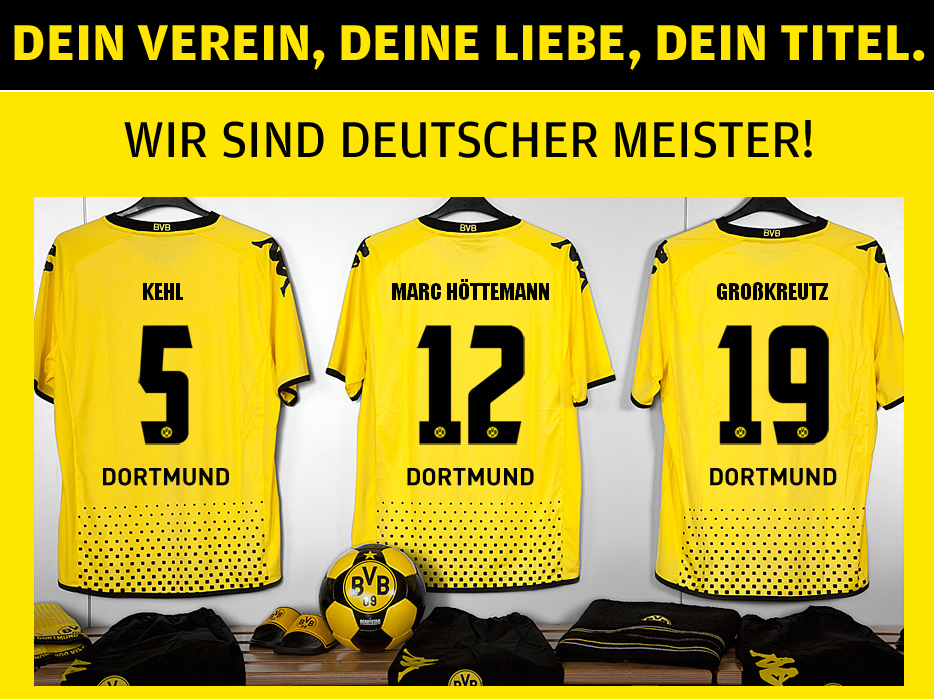 SIGNAL IDUNA PARK Meisteraktion Foto Dein Verein, Deine Liebe, Dein Titel BVB Borussia Dortmund Deutscher Meister 2012