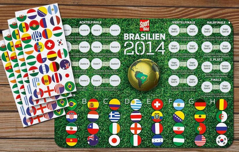 SPORT BILD mit Magnet-Tabelle für die WM