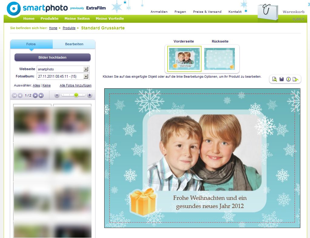 Smartphoto Grußkarte Weihnachtskarte