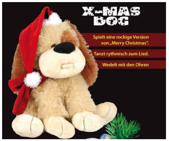 Weihnachtshund X-Mas Dog Plüsch Hund Merry Christmas amazon.de