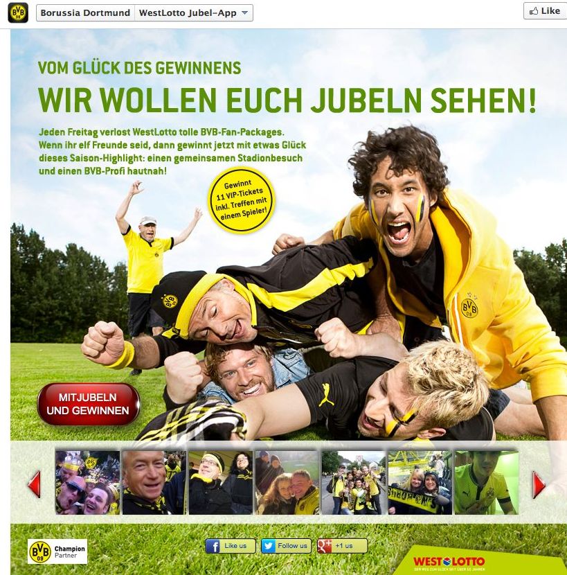 WestLotto Jubel App Borussia Dortmund BVB Screenshot
