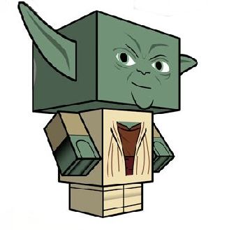 Yoda Paperkraft Kartonmodellbau Star Wars Minifigur